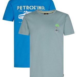 2-pack Basic T-shirt Ronde Hals Peacock